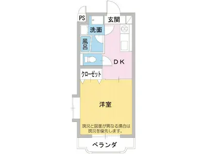 カーサ落合(1DK/3階)の間取り写真