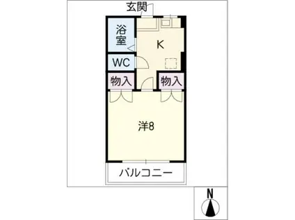 平田コーポラス A棟(1K/2階)の間取り写真