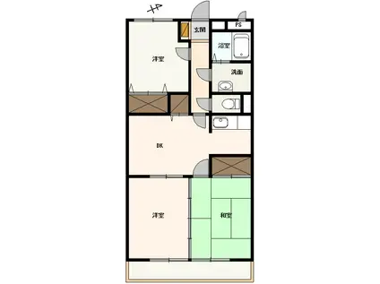 アンリシール(3DK/2階)の間取り写真