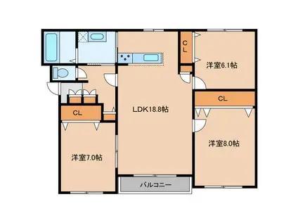さくらTRA(3LDK/2階)の間取り写真