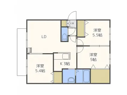 アストレアヒルズ南13条(3LDK/4階)の間取り写真