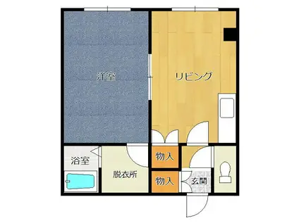 コーポ風見鶏(1LDK/2階)の間取り写真