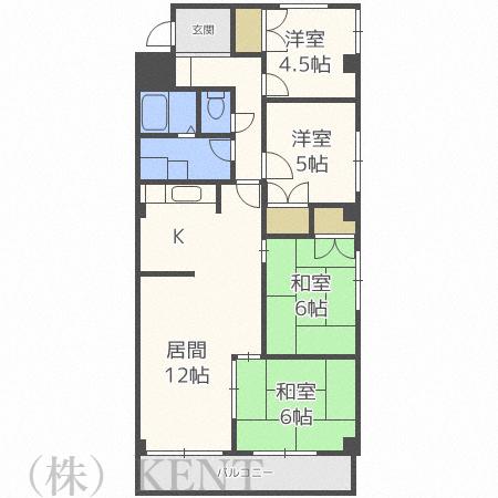 あずみビル(4LDK/3階)の間取り写真