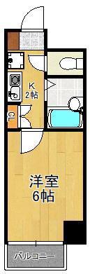 工大前アベニュー(1K/4階)の間取り写真