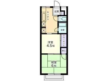 パールハイツ杉田(2K/1階)の間取り写真