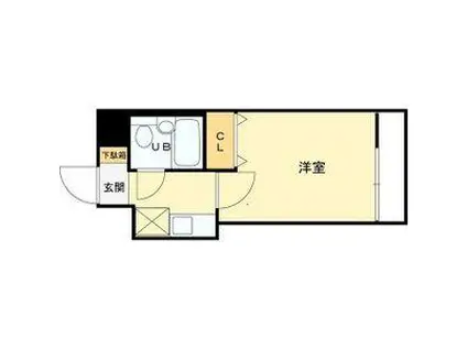 レスポワール難波南(1K/10階)の間取り写真