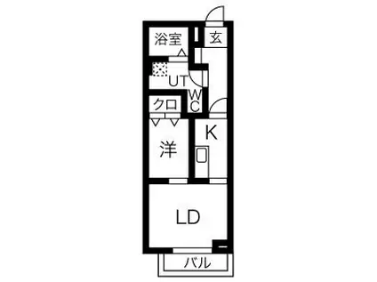 メリディアン川平伍番館(1LDK/1階)の間取り写真