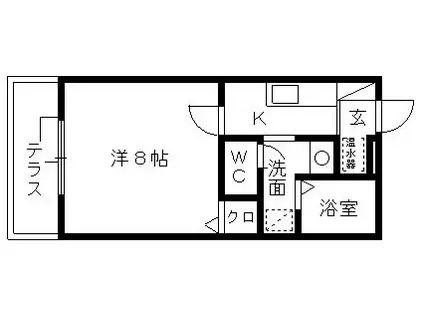 フレアコート(1K/2階)の間取り写真