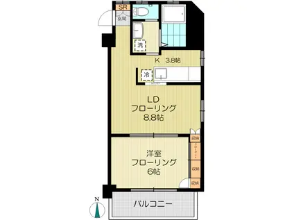 マンションニューライフ落合(1LDK/1階)の間取り写真