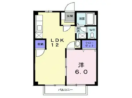 レグルスB(1LDK/1階)の間取り写真