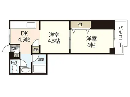 舟入安本ビル(2DK/4階)の間取り写真