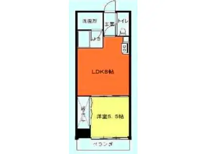 ウィングコート小松(1LDK/10階)の間取り写真