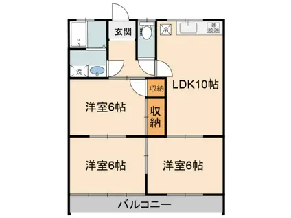 日新ハイツ(3LDK/2階)の間取り写真