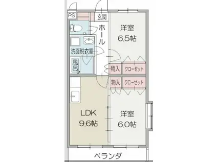 青葉ハイツⅡ(2LDK/3階)の間取り写真