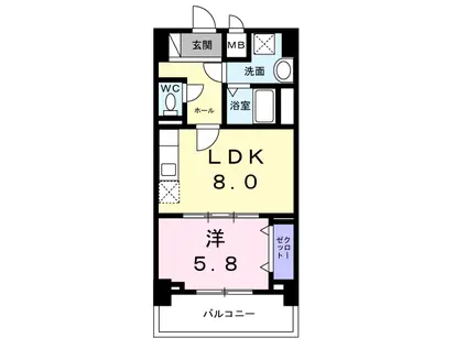 ココ クレメント II(1LDK/4階)の間取り写真