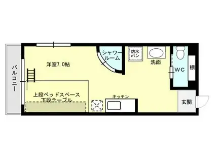 アクセス井尻(ワンルーム/1階)の間取り写真