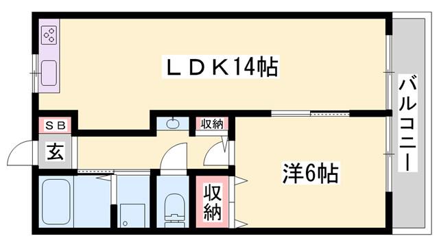 コーポ益三(1LDK/1階)の間取り写真