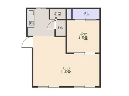 錦マンション(1LDK/3階)の間取り写真