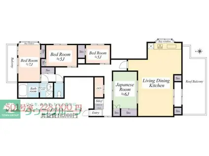 三栄ビル(4LDK/5階)の間取り写真