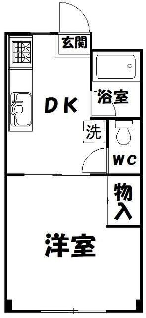 堀内コーポ(1DK/3階)の間取り写真
