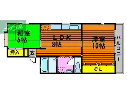 KOMAハウス(2LDK/2階)の間取り写真