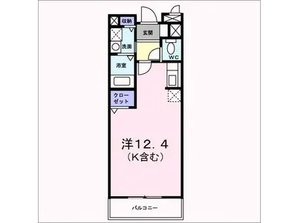 ルートサイドヴィラ(ワンルーム/3階)の間取り写真