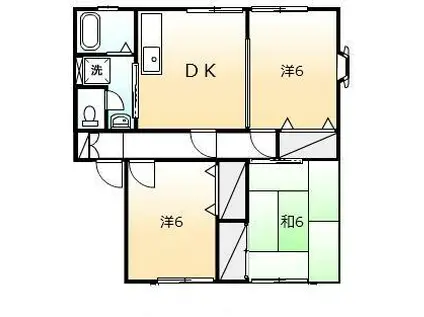 サンライフ南蔵王A・B(3DK/1階)の間取り写真