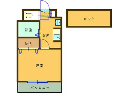 ウィルクレスト(1K/3階)の間取り写真