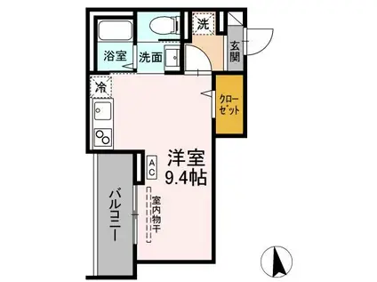 スピアナート北石堂(ワンルーム/3階)の間取り写真