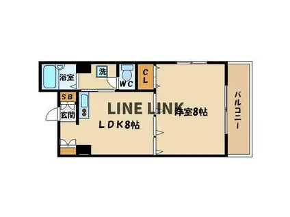 キャトルセゾン(1LDK/2階)の間取り写真