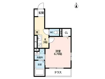 LIVING岡崎駅前(1K/1階)の間取り写真