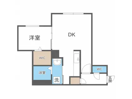 サンヴィレッジ琴似II(1DK/4階)の間取り写真