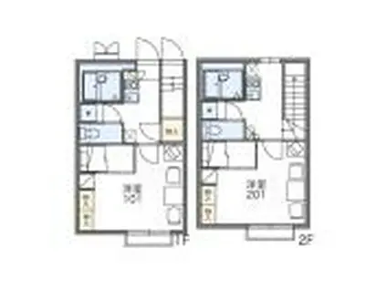 レオパレスエスポワールU(1K/1階)の間取り写真