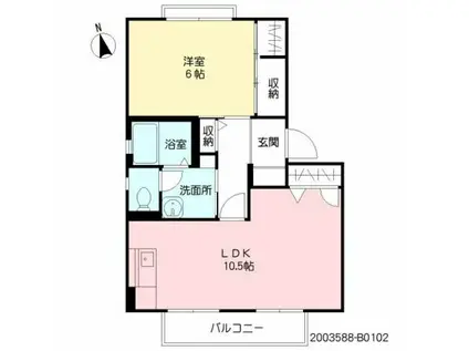 メゾン豊岡(1LDK/1階)の間取り写真