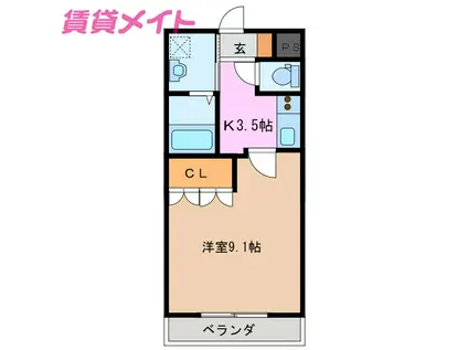 メゾン・ゼラニューム(1K/1階)の間取り写真