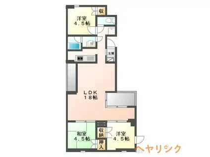 ARK-IO(3LDK/3階)の間取り写真