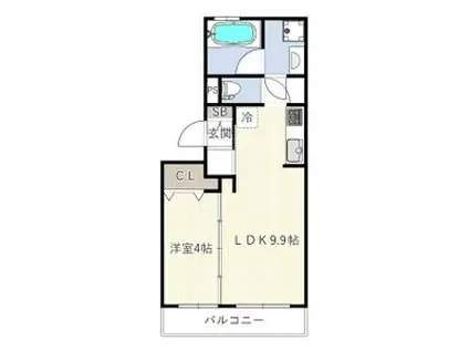 ヒールコートII(1LDK/3階)の間取り写真