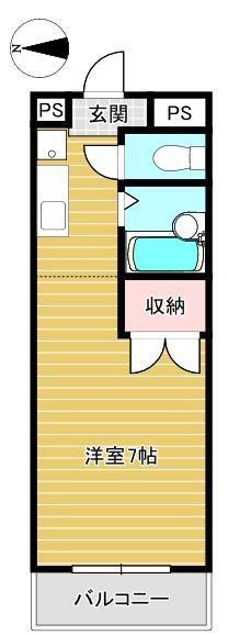 メゾン平成(ワンルーム/1階)の間取り写真
