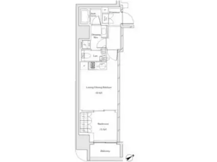 ザ・パークハビオ都島テラス(1LDK/9階)の間取り写真