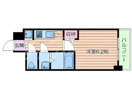 プレサンス扇町駅前(1K/3階)の間取り写真