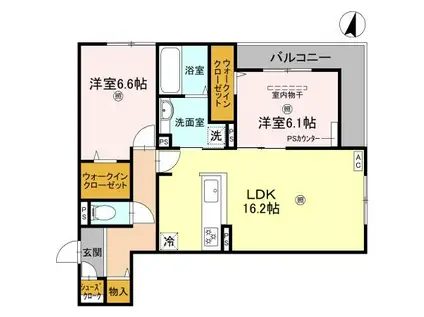 CASA. FILANTE V(2LDK/2階)の間取り写真