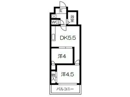 グランドシャトー板宿2(2DK/2階)の間取り写真
