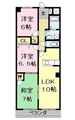 カーサ長良パーク(3LDK/5階)の間取り写真