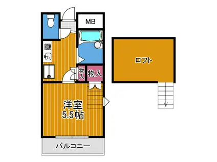芸大ヒルズマンション(1K/5階)の間取り写真