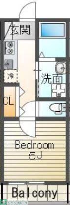 NAT上尾(1K/1階)の間取り写真