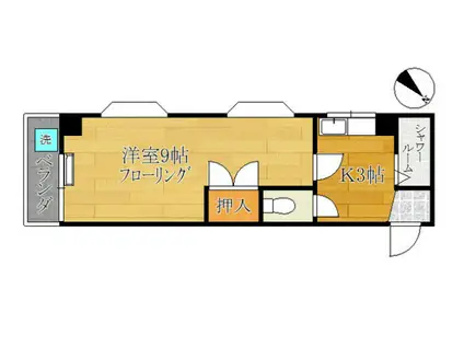 ソレイユメゾーン王子(1K/1階)の間取り写真