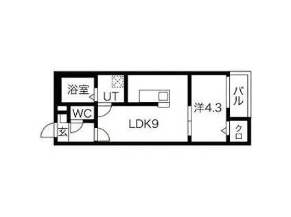 ルピナス(1LDK/2階)の間取り写真