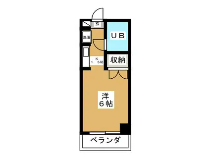 京王線 笹塚駅 徒歩10分 4階建 築34年(ワンルーム/2階)の間取り写真
