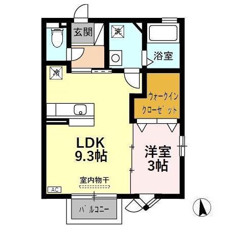 アスターハイツ(1LDK/1階)の間取り写真