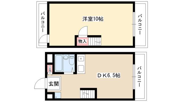 赤坂第一ビル(1DK/1階)の間取り写真